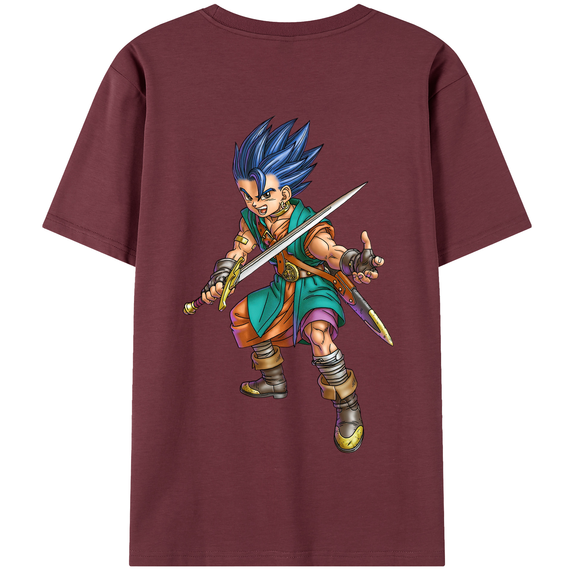 （画像用） ドラゴンクエスト Doragon Kuesuto Dragon Quest 綿100％半袖Tシャツ（背面プリント）